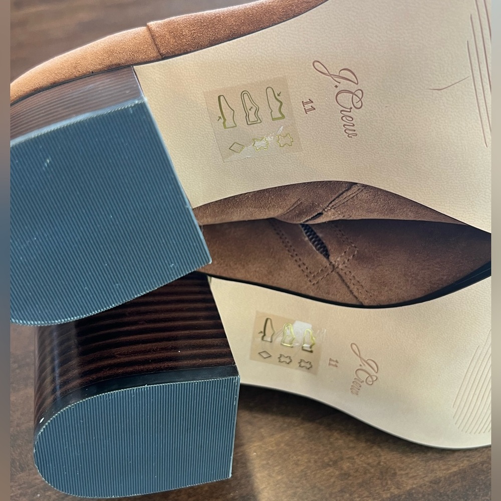 NWT J. Crew Sadie Stacked Heel
Bootie Suede| Size 11 M | Dark Nutmeg/ Tan - Picture 3 of 5